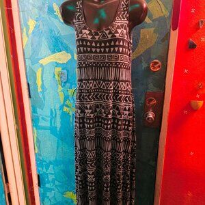 Maxi Sleeveless Dress - Thread 4 Thought- Blue and Black - Large